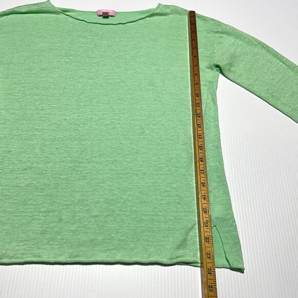 Lilly Pulitzer Alana Sweater 100% Linen Women's Size L Large Green Pullover - Picture 9 of 11